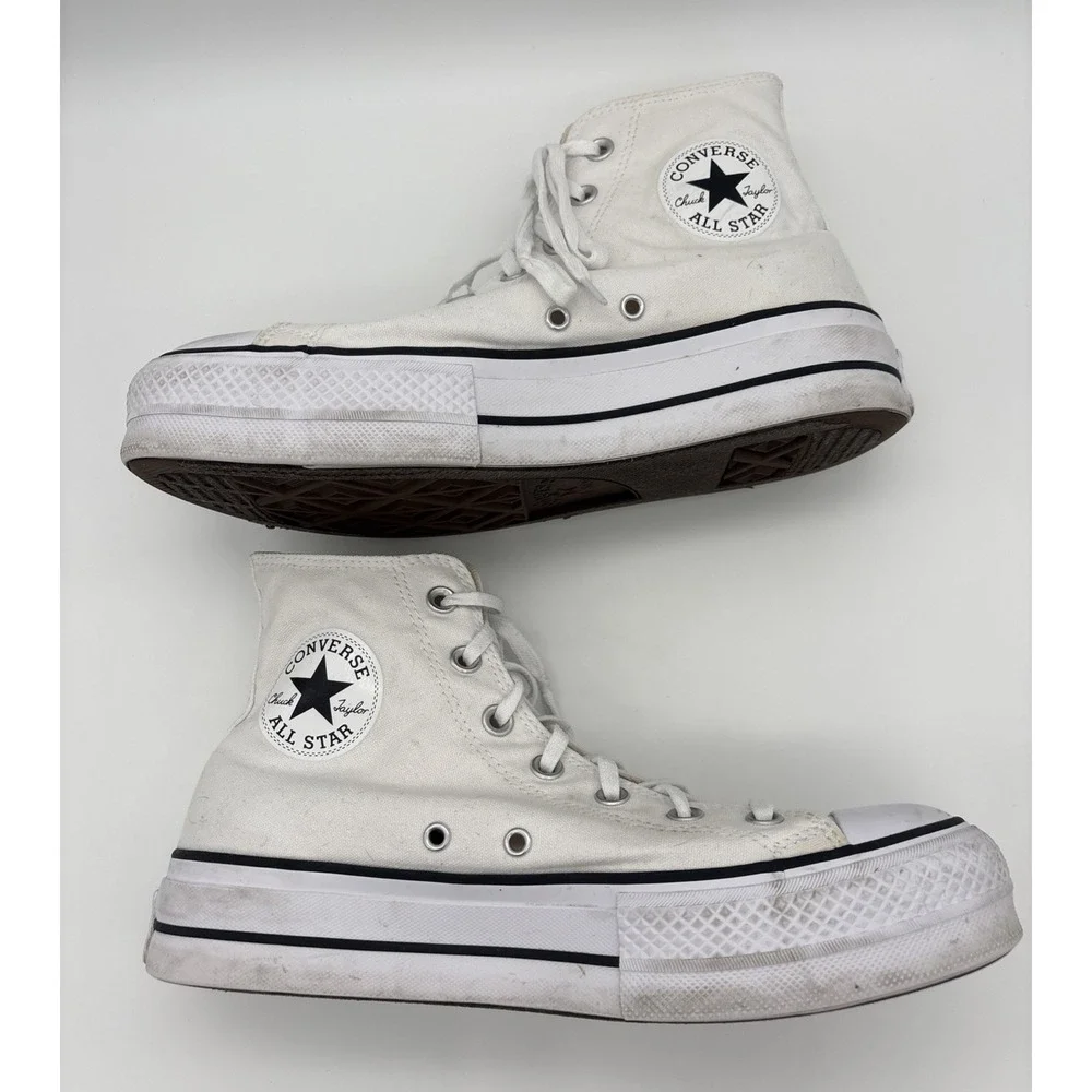 Converse Chuck Taylor All Star Platform High Top White Lace-Up Sneaker 560846F